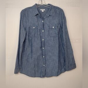 Old Navy Chambray Polka Dot Shirt Size (M)